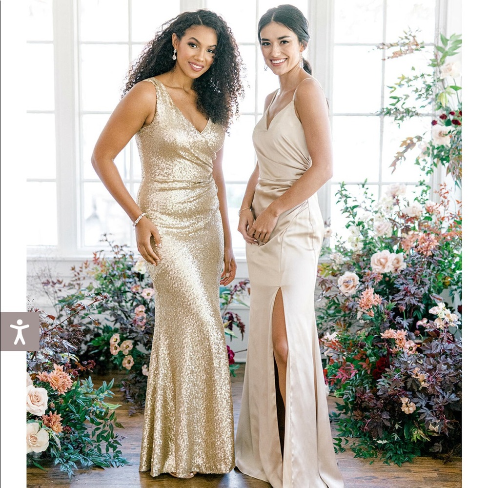 REVELRY Dawson Sequin Dress Rose Gold-203